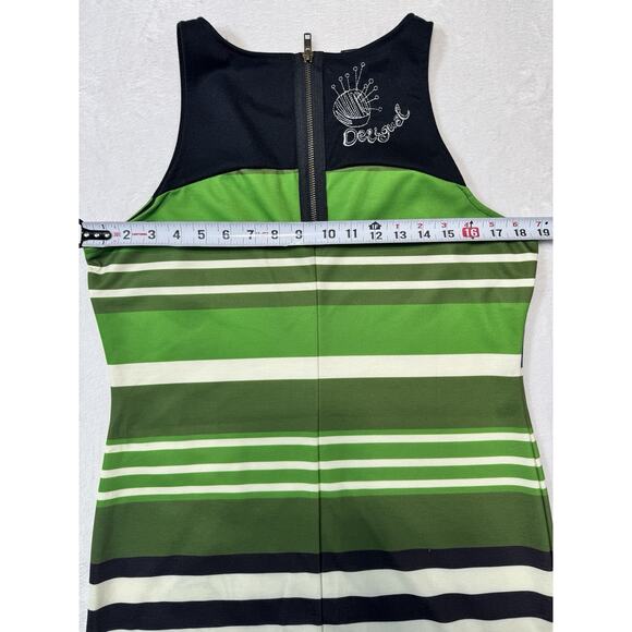 Desigual Striped Floral Chula Dress XL Sleeveless Fitted Design Resort Vacay - Picture 7 of 7